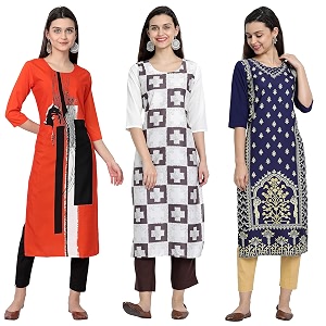 Womens Crepe Straight Kurta