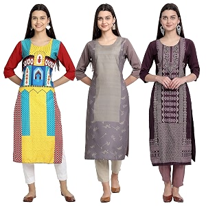 Womens Crepe Straight Kurta