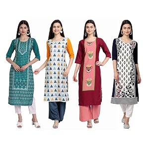 Womens Crepe Straight Kurta