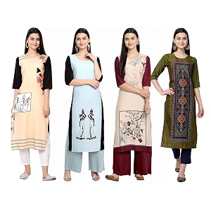 Womens Crepe Straight Kurta
