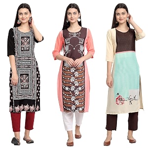 Womens Crepe Straight Kurta