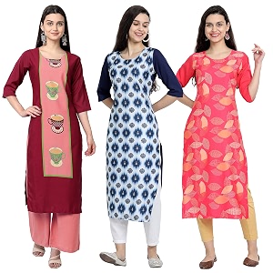 Womens Crepe Straight Kurta