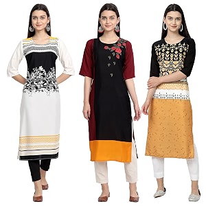 Womens Crepe Straight Kurta