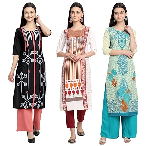 Womens Crepe Straight Kurta