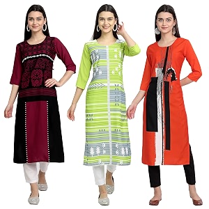 Womens Crepe Straight Kurta