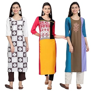 Womens Crepe Straight Kurta