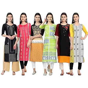 Womens Crepe Straight Kurta