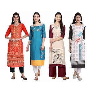 Womens Crepe Straight Kurta