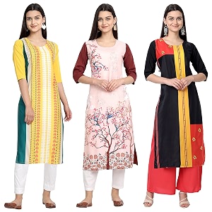 Womens Crepe Straight Kurta