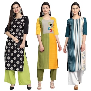 Womens Crepe Straight Kurta