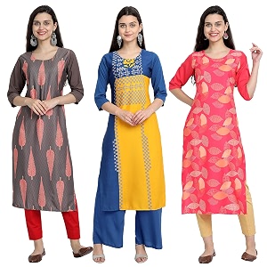 Womens Crepe Straight Kurta