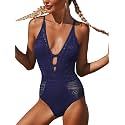 Women39s Crochet One Piece Swimsuits V Neck