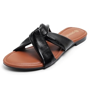 Womens Cross Strap Slide Sandals Soft