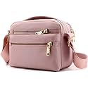 Women's Crossbody Bag, Multi Pocket Messenger Bag Shoulder Bag Travel Bag Handbags for Men&Women Shopping Travel Appointment, Pink, Medium