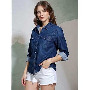 Womens Denim Shirt Full Sleeve Regular Fit