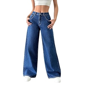 Womens Denim Straight Fit Boyfriend Jeans BLACK-28