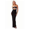 Women's Dress Set, Sexy Knitted Mesh See-Through Lingerie Set, Slim-Fit Party Club Maxi Skirt