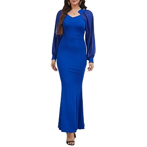 Womens Elegant Formal Mermaid Maxi Dress Off