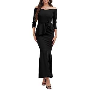 Womens Elegant Formal Mermaid Maxi Dress Off