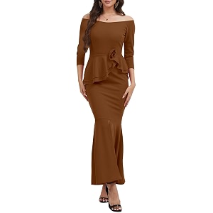 Womens Elegant Formal Mermaid Maxi Dress Off