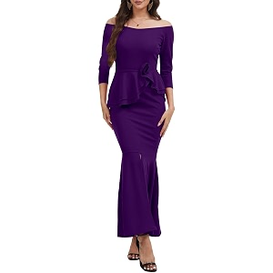 Womens Elegant Formal Mermaid Maxi Dress Off