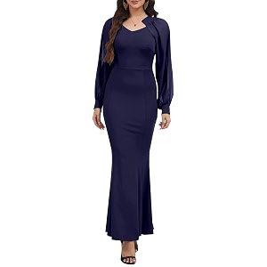 Womens Elegant Formal Mermaid Maxi Dress Off