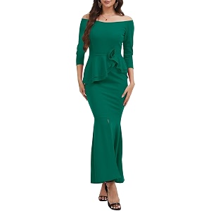 Womens Elegant Formal Mermaid Maxi Dress Off