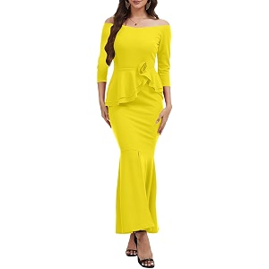 Womens Elegant Formal Mermaid Maxi Dress Off