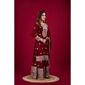 Women39s Embroiderd Chinnon Fabric Sharara Top and