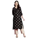 Women39s Embroidered Kurti Ethnic Floral Motif Print