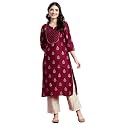 Women39s Embroidered Kurti Ethnic Floral Motif Print