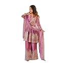 Women39s Embroidered Peplum Kurta Palazzo Dupatta Set