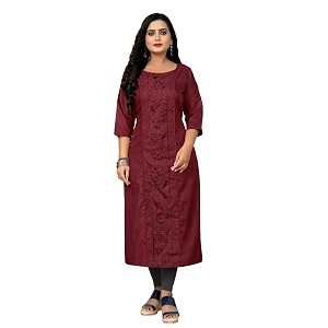 Womens Embroidered Plus Size Kurtis