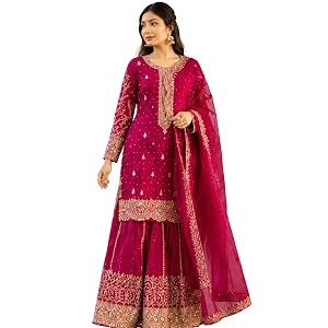 Womens Ethnic Plazzo Suit Set with Kurta
