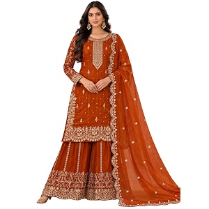 Womens Ethnic Plazzo Suit Set with Kurta