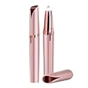 Women's Eyebrow Trimmer - Waterproof Rechargeable Facial Hair Remover for Eyebrows Face, Painless Skin-Friendly with LED Light & 2 Blades (Pink) (Golden)
