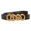 Women's Fashion Classic Metal Buckle Leather Belt with Jeans Dress