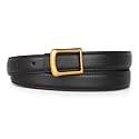 Women's Fashion Classic Metal Buckle Leather Belt with Jeans Dress