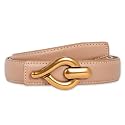 Women's Fashion Classic Metal Buckle Leather Belt with Jeans Dress