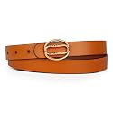 Women's Fashion Classic Metal Buckle Leather Belt with Jeans Dress