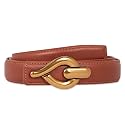 Women's Fashion Classic Metal Buckle Leather Belt with Jeans Dress