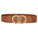 Women's Fashion Classic Metal Buckle Leather Belt with Jeans Dress