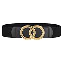 Women's Fashion Classic Metal Buckle Leather Belt with Jeans Dress