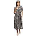 Women39s Fit and Flare Floral Printed Long