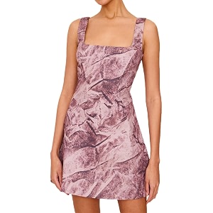 Womens Floral Jacquard Dresses Adjustable Strap Sundress