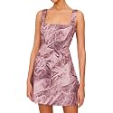 Women39s Floral Jacquard Dresses Adjustable Strap Sundress