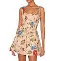 Women39s Floral Jacquard Dresses Adjustable Strap Sundress