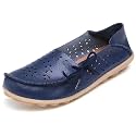 Womens Floral Leather Slipper Loafers Flat Shoes