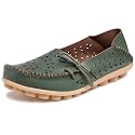 Women39s Floral Leather Slipper Loafers Flat Shoes