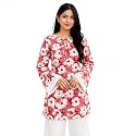 Women39s Floral Print Kurti with Lace Bell